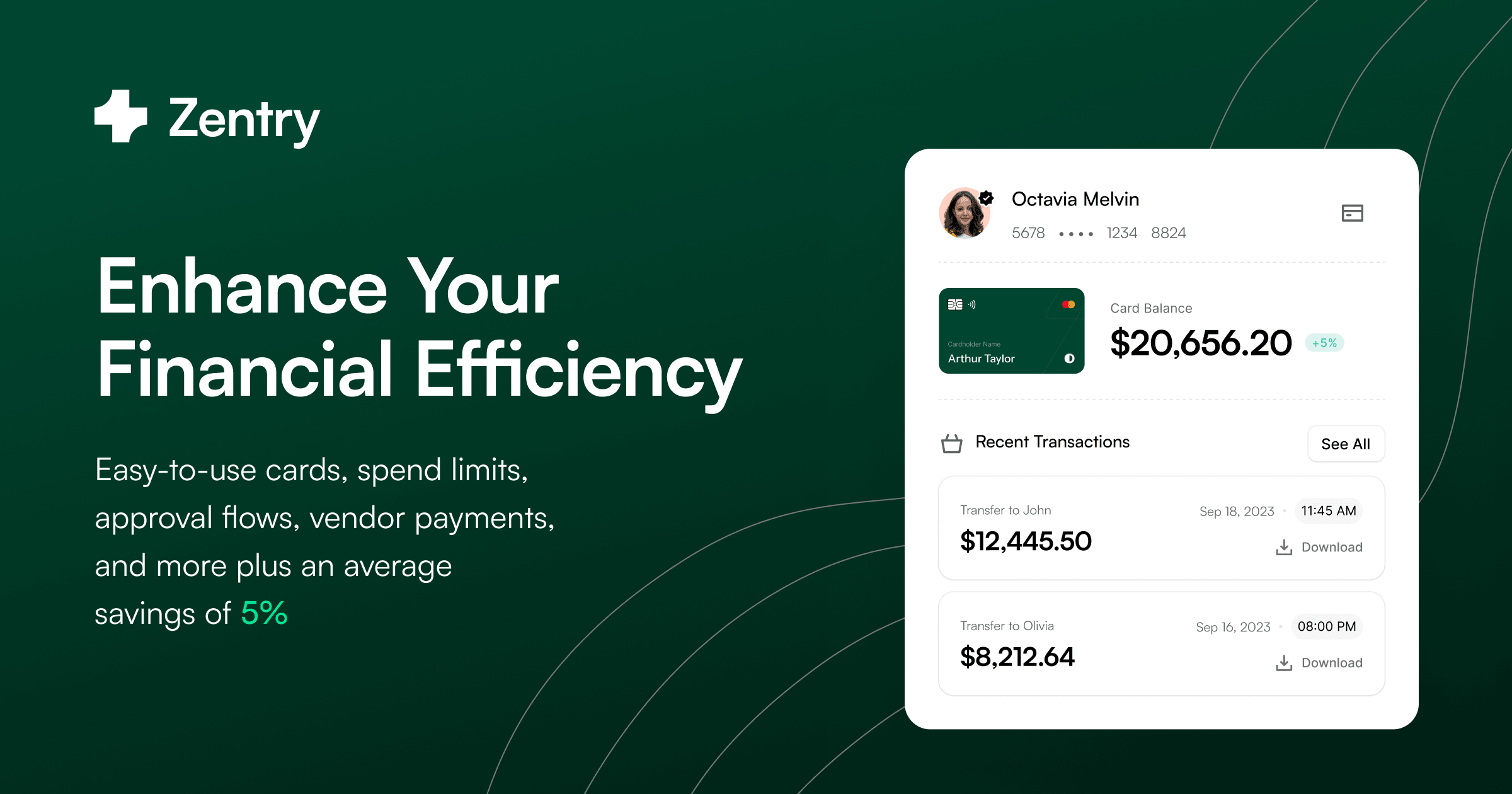 Zentry: Fintech SaaS Landing preview